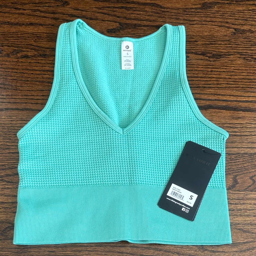 90 Degrees Vibrant Teal Knit Crop Top